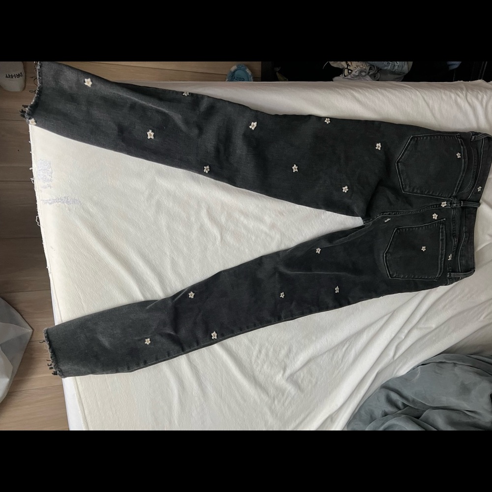 Abercrombie jeans one year old! Has flowers on them! High rise and super cute